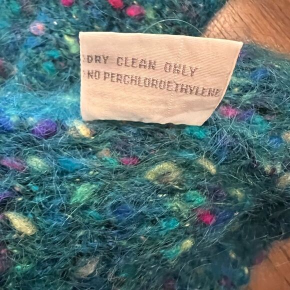 Vintage John Bull Small Mohair Angora Rabbit Pullover Sweater Mock Neck Nordic L - Picture 4 of 8